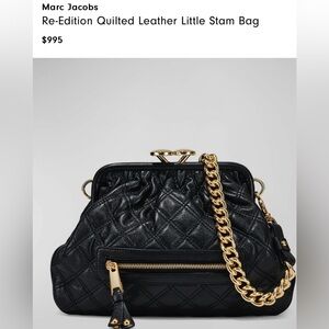 💕SOLD💕Marc Jacob’s Black Quilted Leather Little Stam Bag
